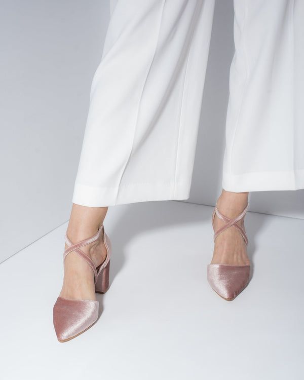 wedding shoes block heel blush pink