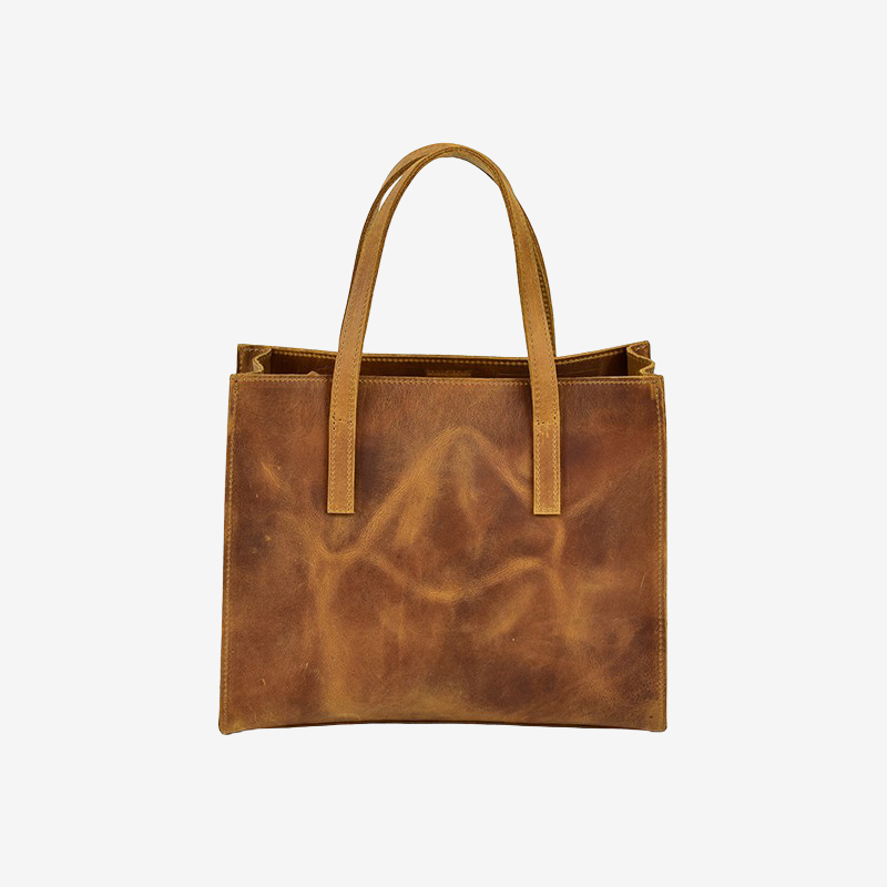 brown leather bag made in Greece