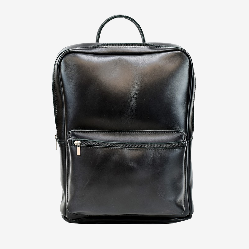black leather mens backpack 