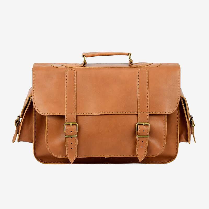 light brown briefcase