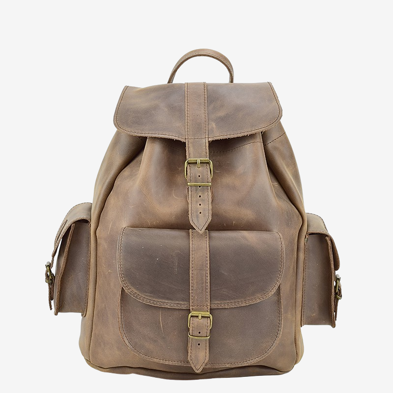 waxed brown leather bags for men