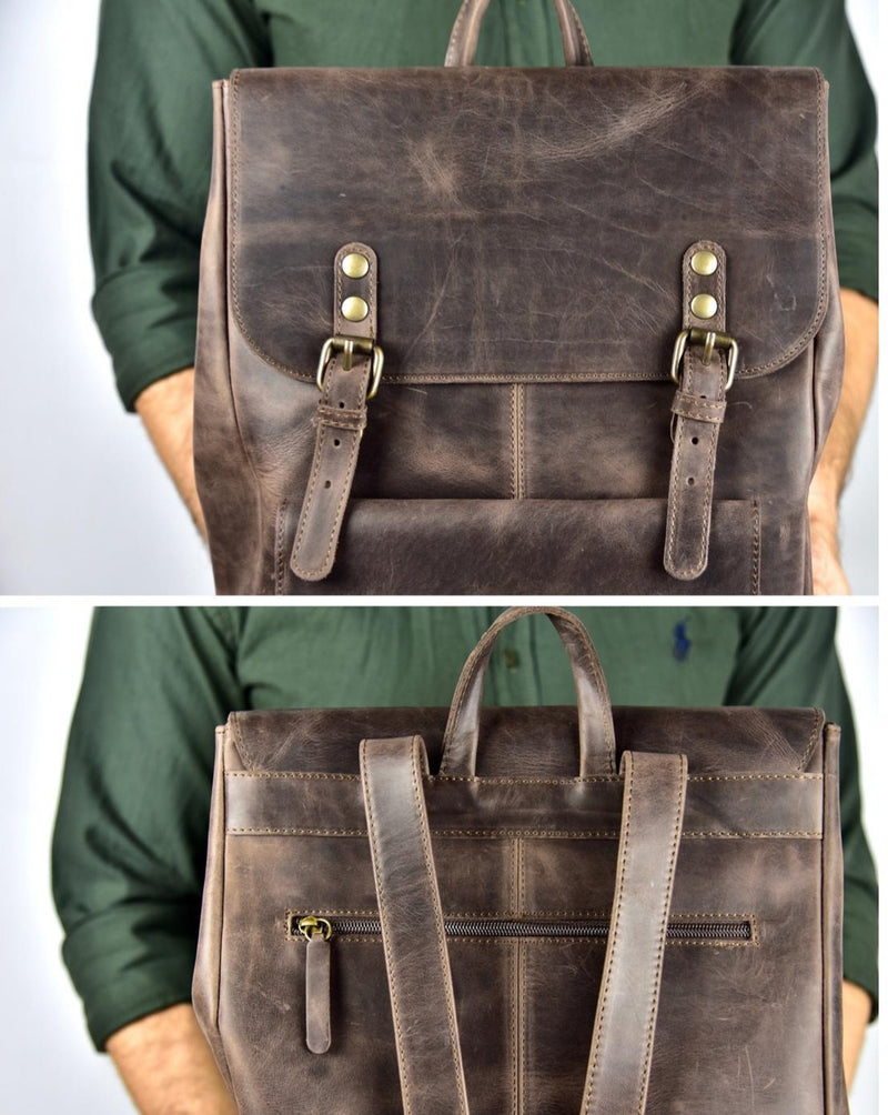  greek leather backpack