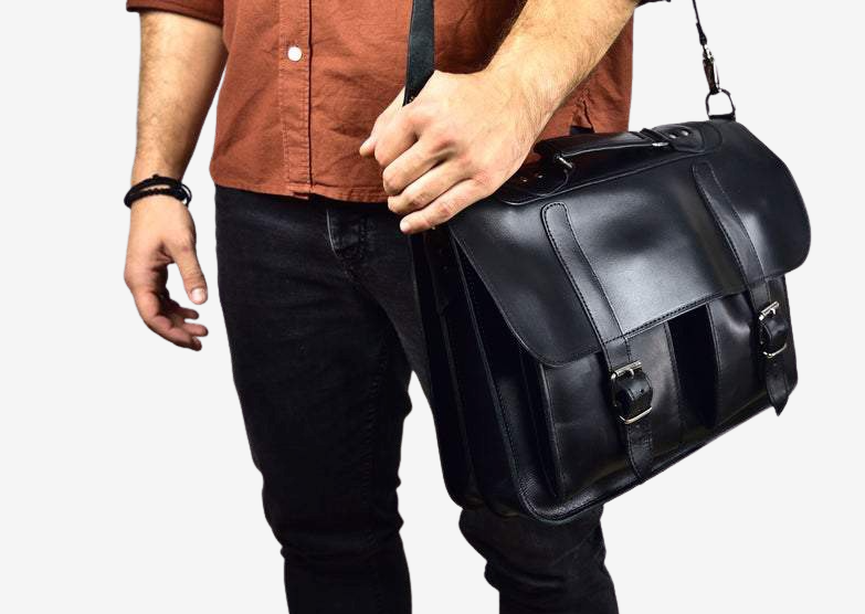 black leather bags for men