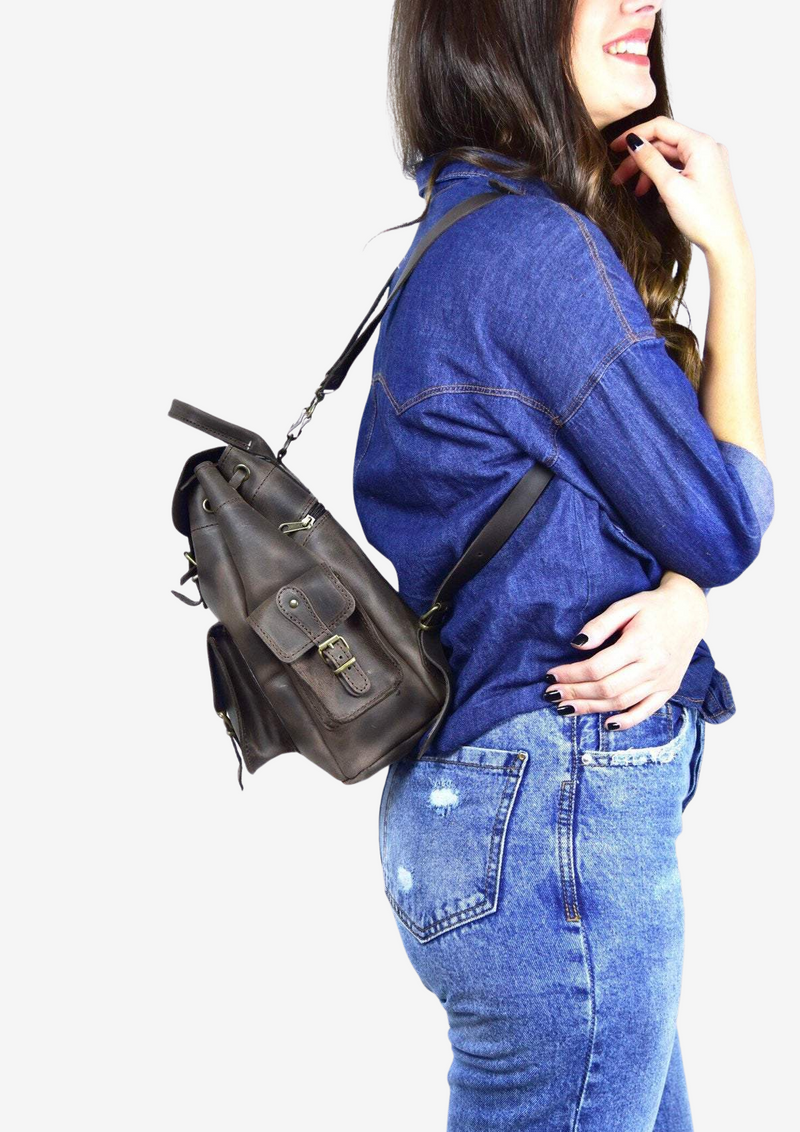 handmade leather backpacks for women