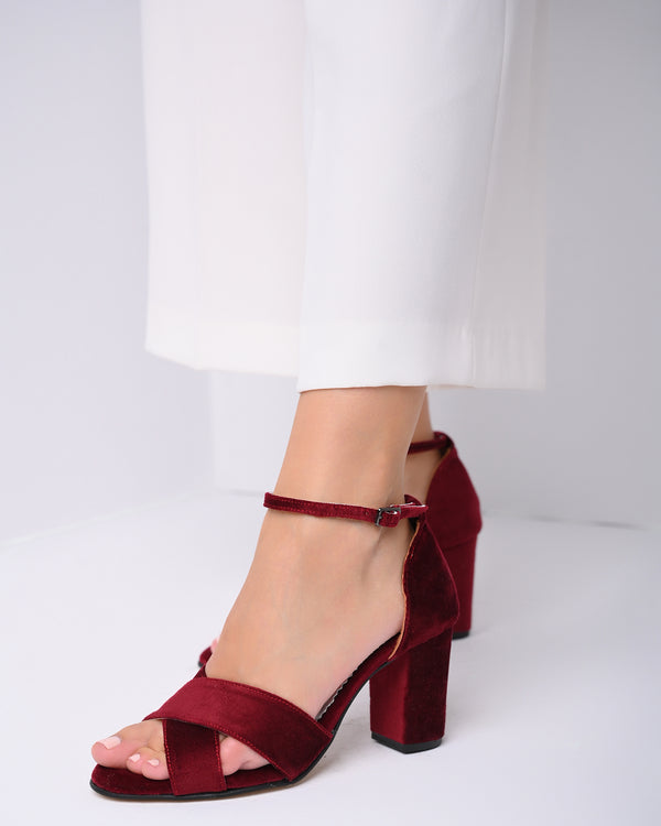 wedding shoes block heel burgundy