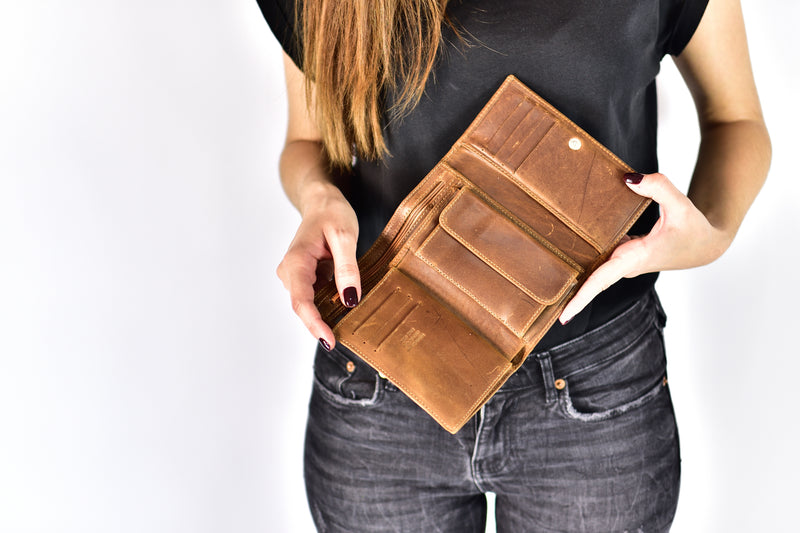 handmade leather wallets for women
