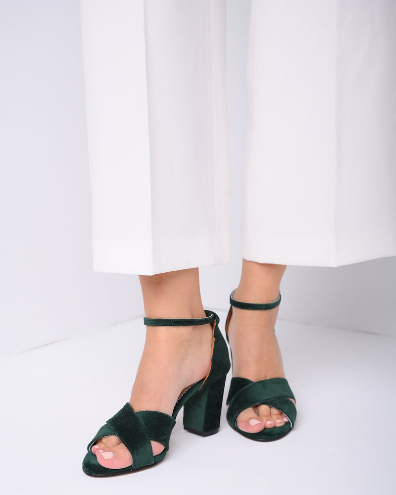 bridal shoes heels dark green