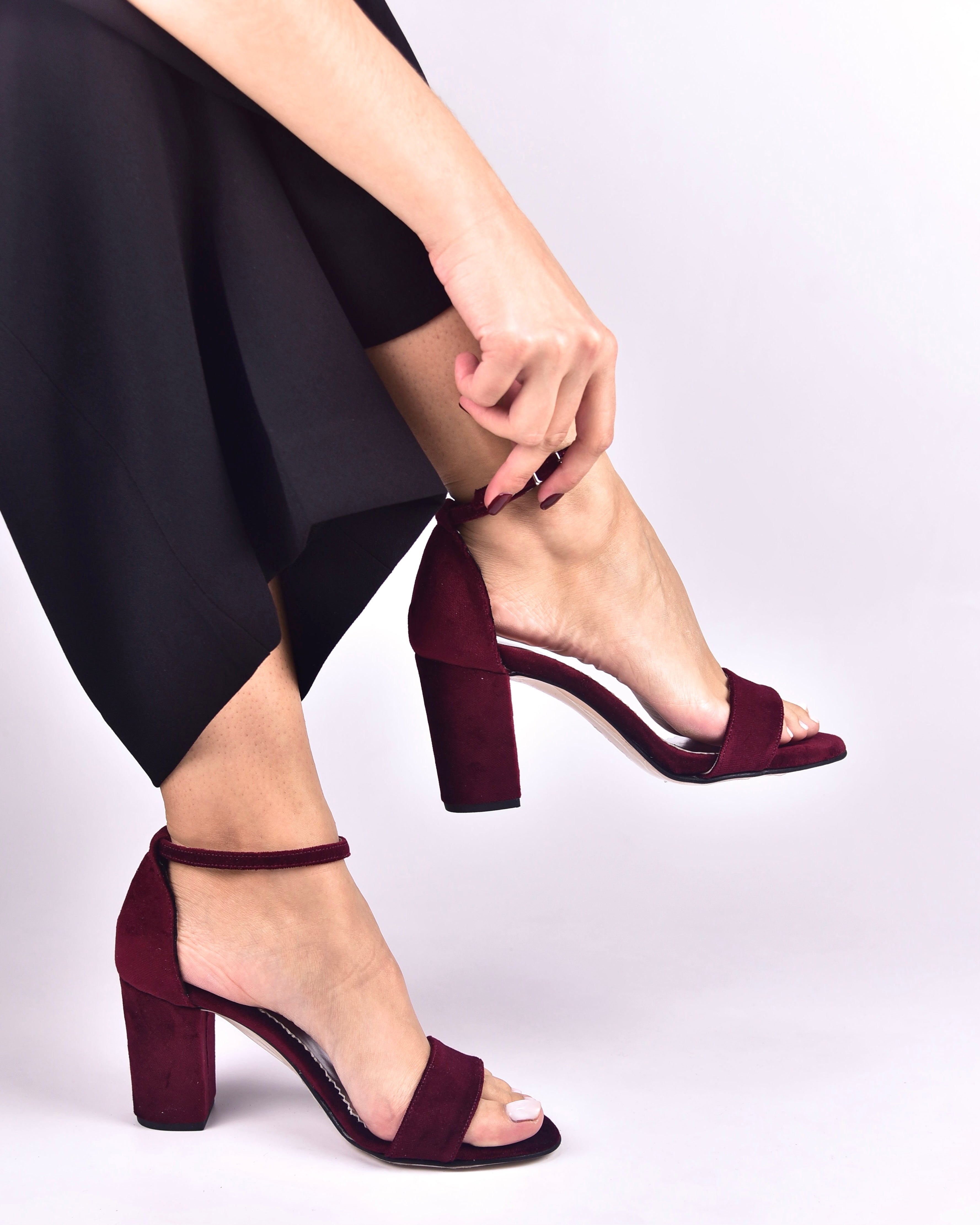 burgundy velvet shoes for women, βελούδινα πέδιλα για γάμο